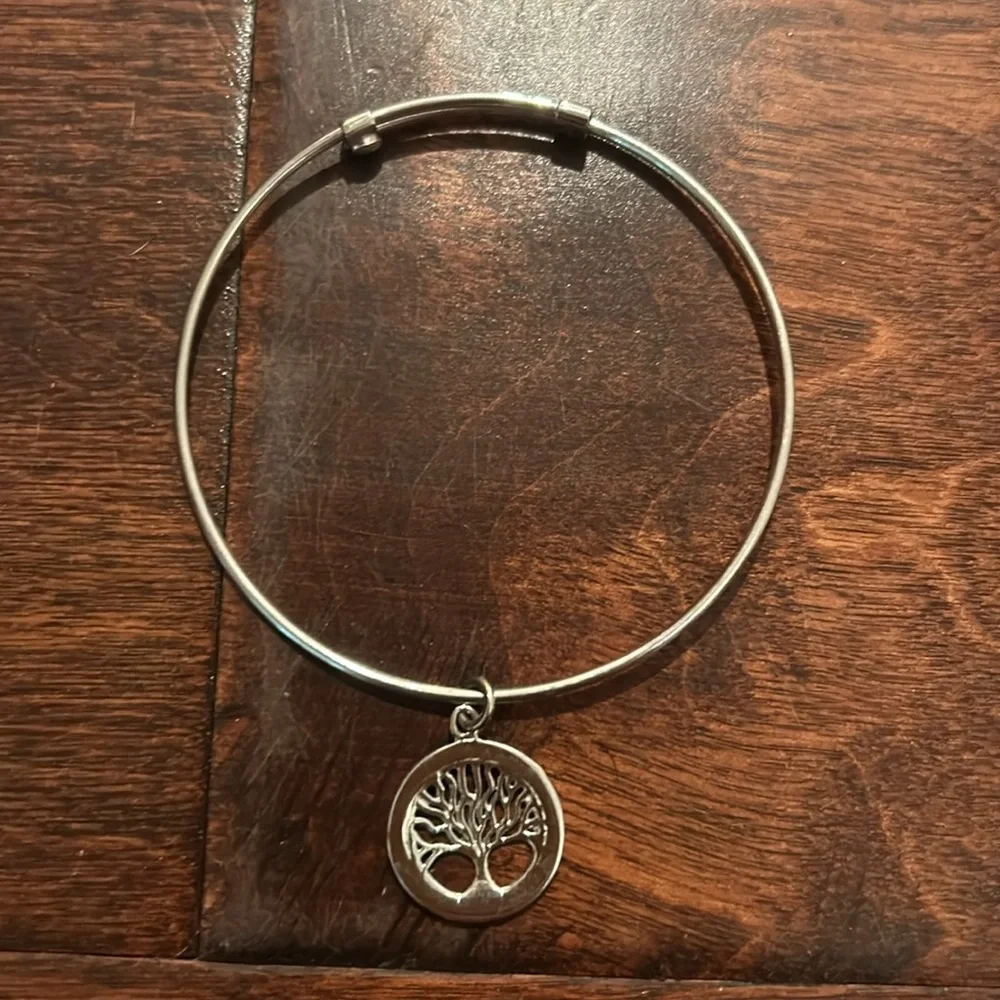 NWT Italian Tree of Life Sterling Silver Adjustable Bangle Bracelet Ross-Simons - Picture 2 of 4